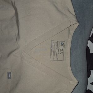 Figs Beige V-Neck Scrub Top